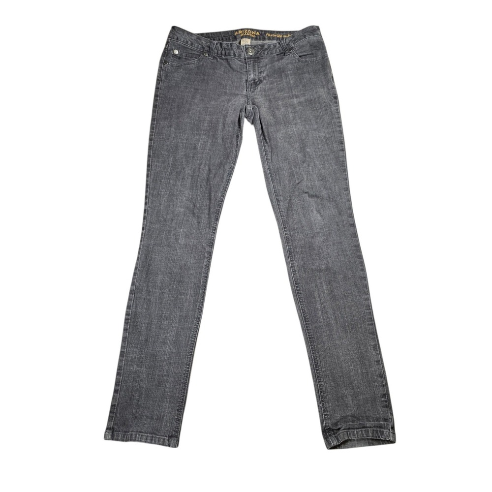 Arizona Jean Co Womens Gray Favorite Super Skinny Low Rise Denim‎ Jeans Size 13